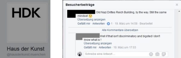 Screenshot Haus der Kunst - Facebook