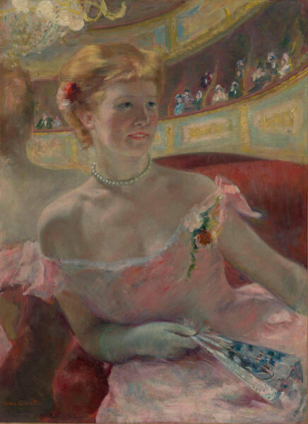 Mary Stevenson Cassatt: Woman with a Pearl Necklace in a Loge