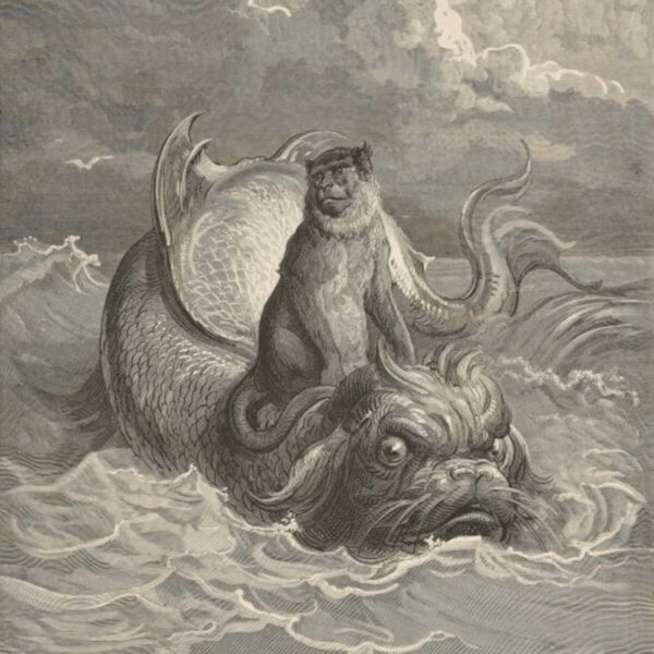 Gustave Doré: The Monkey and the Dolphin (1867) - New York Public Library