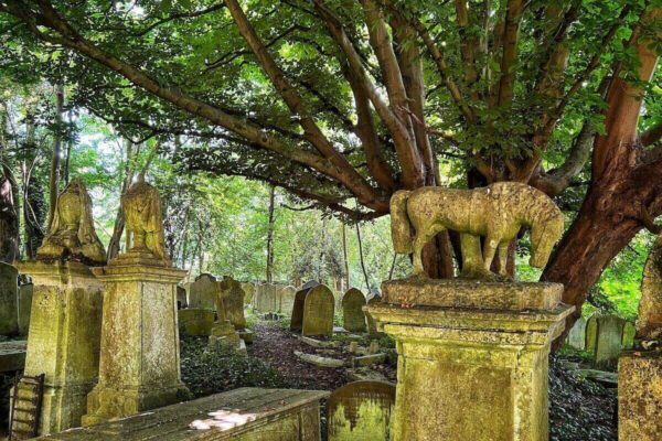 Das sogenannte "Horse Grave" ist das Grabmal der Familie Atcheler. Hier sind die zweite Ehefrau, der Sohn und der Stiefsohn des selbsternannten "Pferdeschlachters von Queen Victoria" begraben.