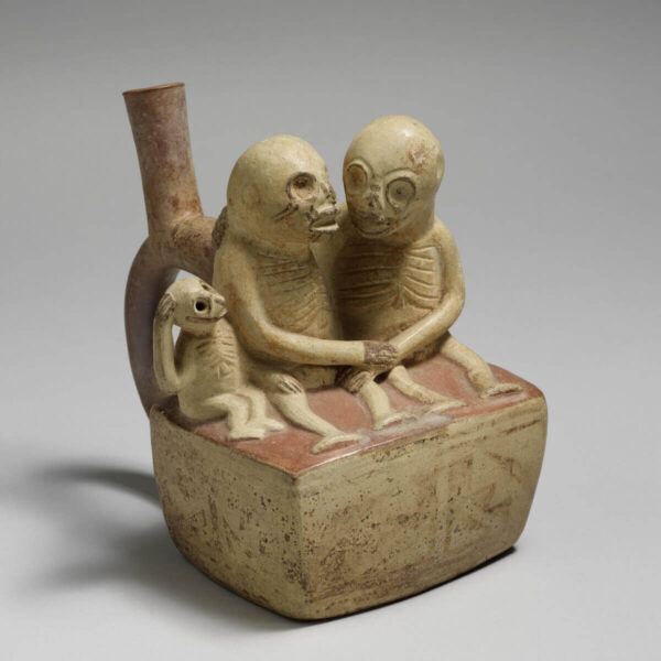 Flasche, Skelett-Paar mit Kind (Moche / Peru, 3.-7. Jahrhundert) - Metropolitan Museum of Art